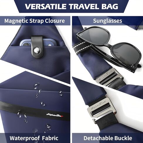 Anti-Theft Crossbody Bag for Women & Men - Pickpocket Proof Lockable Zipper, RFID Blocking, Hidden Pockets & Slash-Resistant Slim Sling Bag For Travel (Navy) in Saudi Arabia