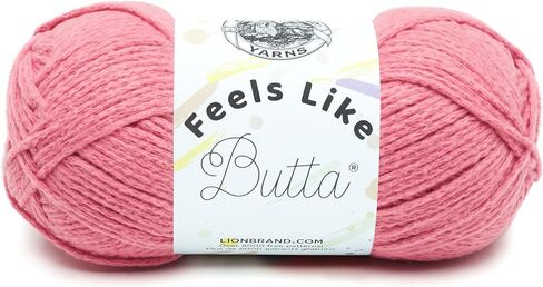 Lion Brand Yarn Feels Like Butta Yarn, Velvety-Soft Yarn for Crocheting and Knitting, 1 Pack, Dusty Pink in Kuwait