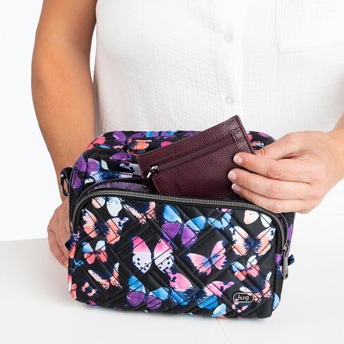 Lug Ranger Mini Crossbody Bag for Women – Lightweight Travel Purse with RFID Protection and Multiple Pockets Fabric – Magenta 2 in Saudi Arabia