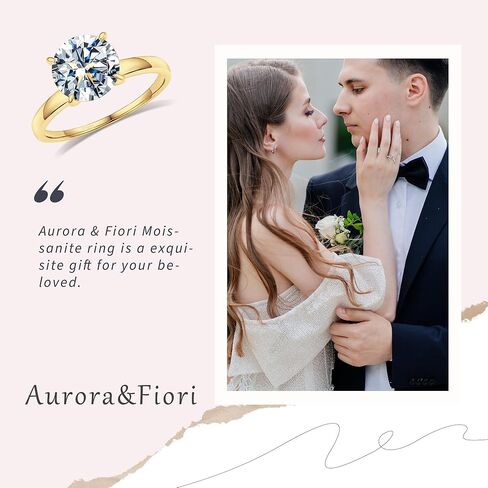 Solitaire Moissanite Engagement Ring for Women, D Color VVS1 Clarity, 18K Yellow Gold Plated 925 Sterling Silver, Perfect Wedding Ring, Proposal Gift, Elegant Moissanite Ring for Women 3CT Size 6 in Saudi Arabia