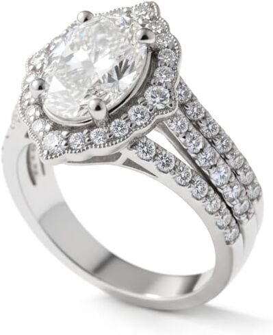 1.5 Carat Oval Cut Moissanite Engagement Ring for Women 925 Sterling Silver 18K Gold Plated Vintage Promise Ring Anniversary Jewelry Gift for Her(VVS1 D Color) in Saudi Arabia