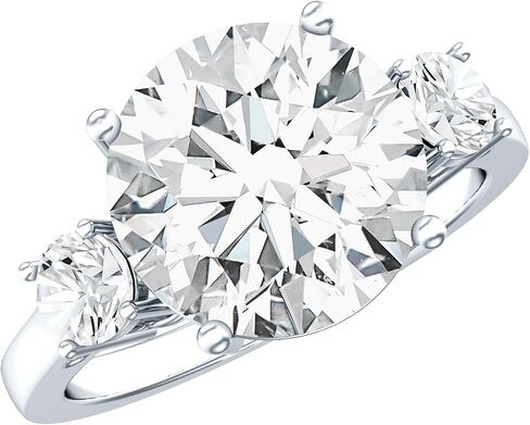 IGI Certified Lab Grown Diamond 3 Stone Ring, E-Vs1 Quality, Past Present Future Ring - Jewelry for Special Occasions in Kuwait