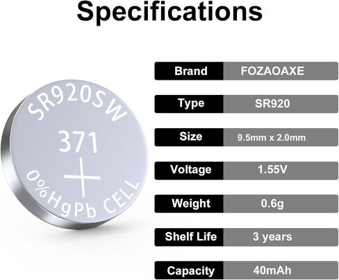 SR920SW Watch Battery 80 Pack, Long-Lasting 371 Watch Batteries 370 AG6 LR920 SR69 SG6 Silver Oxide Button Coin Cell Battery in Kuwait