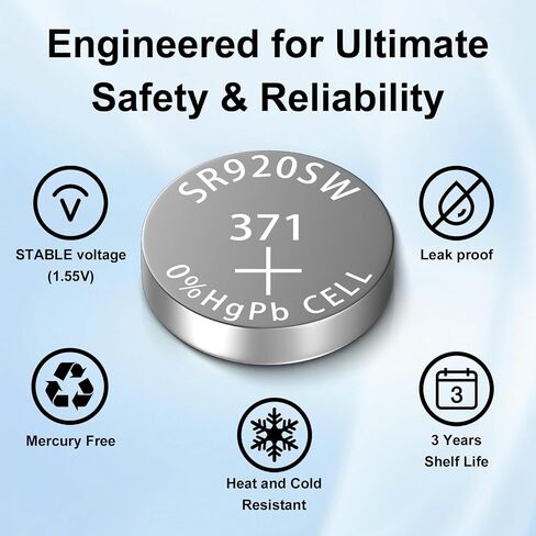 SR920SW Watch Battery 80 Pack, Long-Lasting 371 Watch Batteries 370 AG6 LR920 SR69 SG6 Silver Oxide Button Coin Cell Battery in Kuwait