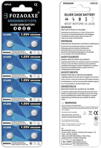 SR920SW Watch Battery 80 Pack, Long-Lasting 371 Watch Batteries 370 AG6 LR920 SR69 SG6 Silver Oxide Button Coin Cell Battery in Kuwait