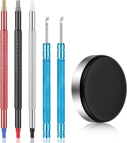 Watch Cushion & 5-Piece Watch Hand Tool,Round Leather Watches Movement Holder,Non-Slip Watches Tool Kit for Hobbyists & Professionals in Saudi Arabia