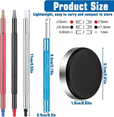 Watch Cushion & 5-Piece Watch Hand Tool,Round Leather Watches Movement Holder,Non-Slip Watches Tool Kit for Hobbyists & Professionals in Saudi Arabia