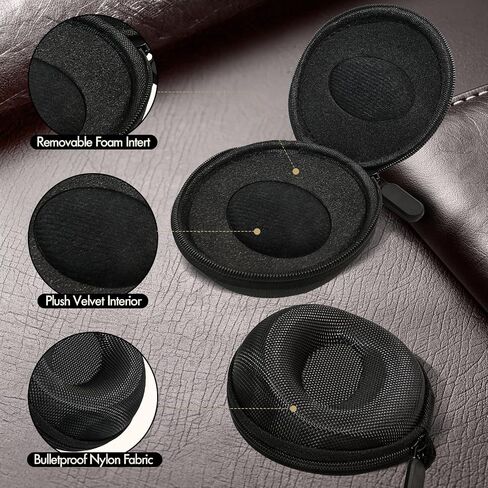 GAQWOK 2 Pack Travel Watch Case Portable Watch Box Organizer with Zipper for Men Holds Wristwatches Smart Watches up to 50mm in Kuwait