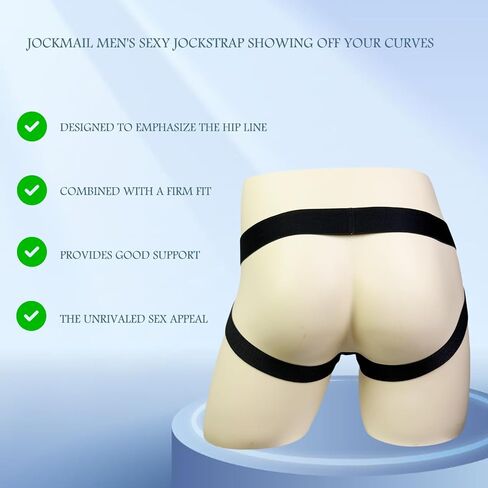 JOCKMAIL 3 عبوات من أحزمة الجوك ذات الفتحات للرجال، حزام رياضي مريح للرجال، حزام رياضي منخفض الارتفاع للحفلات والحياة الليلية in Kuwait