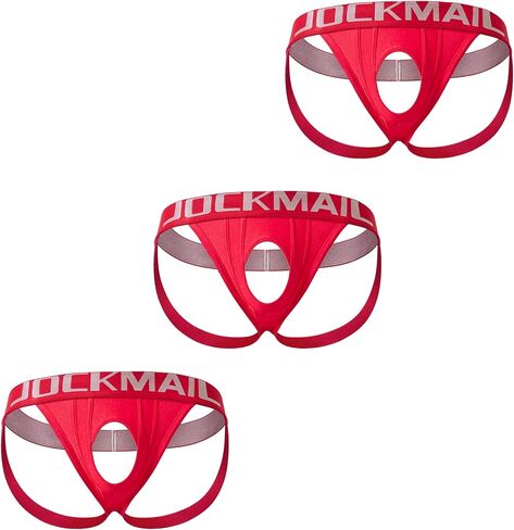 JOCKMAIL 3 عبوات من أحزمة الجوك ذات الفتحات للرجال، حزام رياضي مريح للرجال، حزام رياضي منخفض الارتفاع للحفلات والحياة الليلية in Kuwait