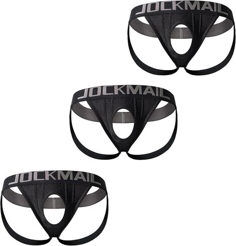 JOCKMAIL 3 عبوات من أحزمة الجوك ذات الفتحات للرجال، حزام رياضي مريح للرجال، حزام رياضي منخفض الارتفاع للحفلات والحياة الليلية in Kuwait