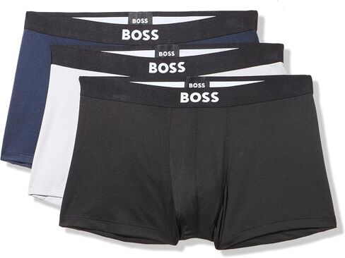 BOSS Men's 3-pack Bold Logo Microfiber Trunks in Kuwait