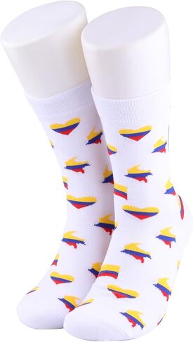 PWHAOO 1 Pair Colombia Travel Socks Colombia National Flag Socks South America Gift Colombia Lover Gift in Kuwait