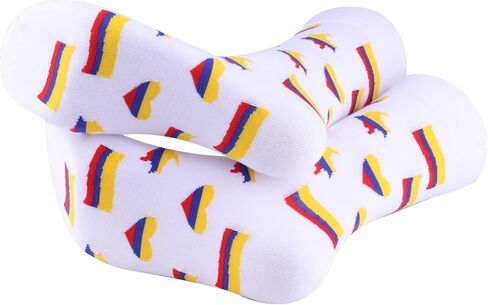 PWHAOO 1 Pair Colombia Travel Socks Colombia National Flag Socks South America Gift Colombia Lover Gift in Kuwait