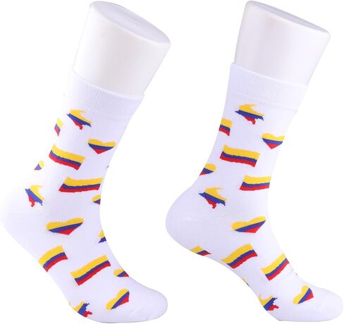PWHAOO 1 Pair Colombia Travel Socks Colombia National Flag Socks South America Gift Colombia Lover Gift in Kuwait