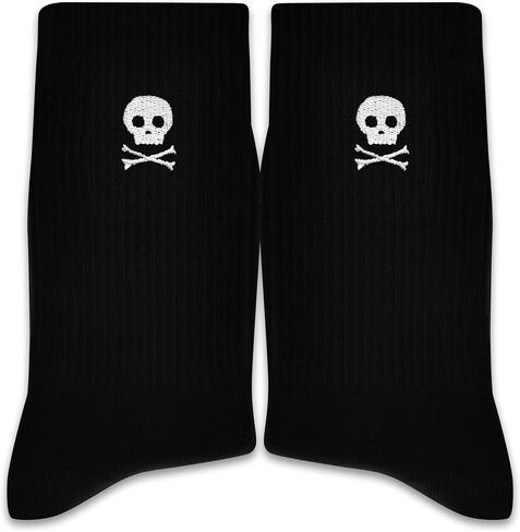 Funny Skeleton Bone Embroidered Socks - Funny Halloween Socks for Women&Men.(016) in Saudi Arabia