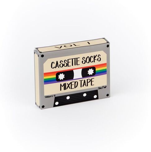 Retro Cassette Tape Socks Gift | Urban Eccentric “Mixed Tape" | 1 Pair Novelty Socks for Music Lovers | US Size Men’s 7–12 / Women’s 8.5–13.5 in Saudi Arabia