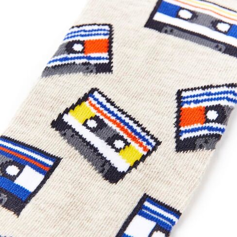 Retro Cassette Tape Socks Gift | Urban Eccentric “Mixed Tape" | 1 Pair Novelty Socks for Music Lovers | US Size Men’s 7–12 / Women’s 8.5–13.5 in Saudi Arabia