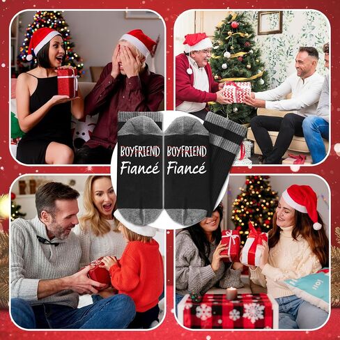 Funny Fiance Socks, Boyfriend Crossed Out Fiance Design Novelty Socks, Engagement Gift for Groom-to-Be.(069) in Kuwait