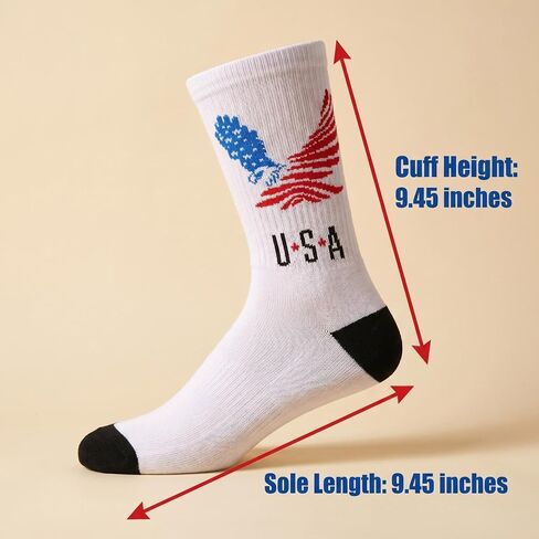 2 Pairs 4th of July Socks, Red White Blue Patriotic Fourth of July Socks, American USA Flag Novelty, Funny Independence Day Holiday Accessories for Men Women, USA Memorial Day Gifts in Saudi Arabia