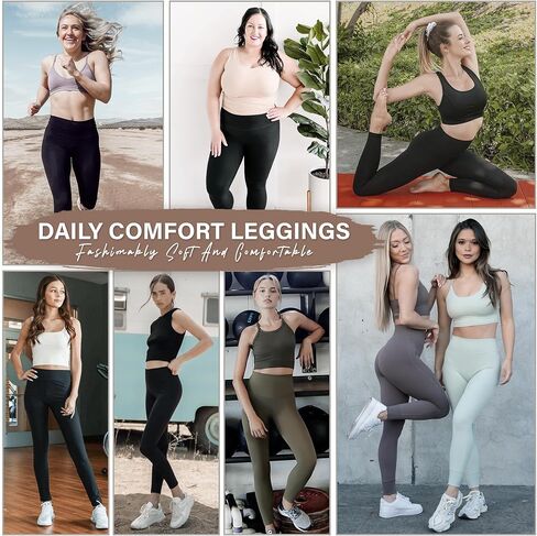 High Waisted Leggings for Women Buttery Soft Tummy Control Capri Yoga Pants for Workout Athletic Plus Size in Saudi Arabia