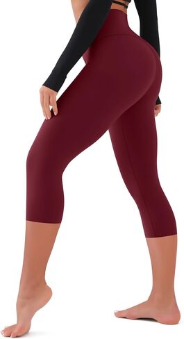 High Waisted Leggings for Women Buttery Soft Tummy Control Capri Yoga Pants for Workout Athletic Plus Size in Saudi Arabia