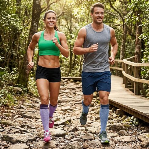 3 Pairs Bamboo Compression Socks for Women and Men 15–20 mmHg Graduated Knee High Support in Kuwait