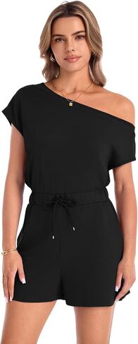 Nfsion Rompers for Women Dressy Summer Casual Off Shoulder Jumpsuits Outfits Vacation Travel Lounge Clothes in Saudi Arabia