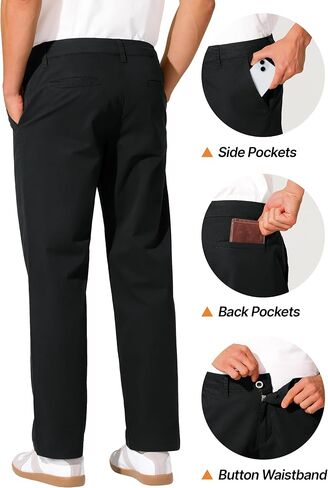 UIQUR Mens Golf Pants Work Dress Pants Casual Pants Classic Flat-Front Stretch Chino Pant in Saudi Arabia