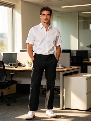 UIQUR Mens Golf Pants Work Dress Pants Casual Pants Classic Flat-Front Stretch Chino Pant in Saudi Arabia