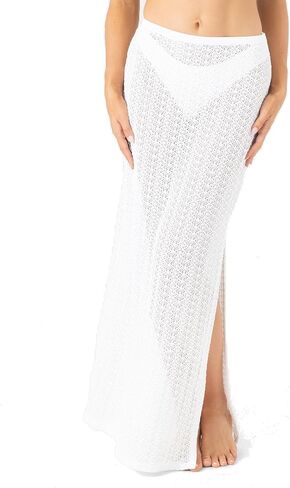 Roxy Women's Crochet Pull-on Long Skirt Cover-up – Lightweight Open-Knit, Breezy Beach Skirt, Poolside Coverup in Kuwait