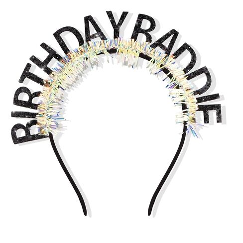 Jaciya Birthday Baddie Headband, Sash & Sunglasses Set - Black Glitter Party Accessories for Women Birthday Celebrations & Photo Props in Saudi Arabia
