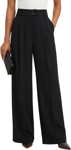 Women Dress Pants Wide Leg Business Casual Palazzo Pants High Elastic Waisted Trousers Spring/Summer 2026 with Pockets in Saudi Arabia