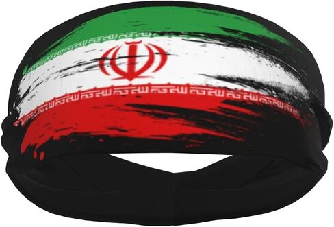 علم إيران الإيراني فن تجريدي عصابات رأس رياضية قابلة للتنفس للنساء والرجال - عصابات رأس للتمرين ماصة للرطوبة لتشغيل اليوغا وصالة الألعاب الرياضية والتنس وركوب الدراجات in Kuwait