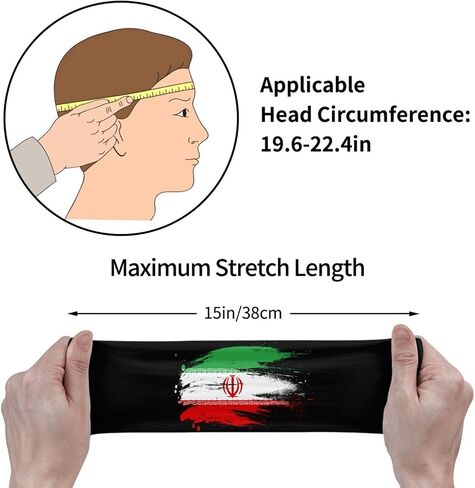 علم إيران الإيراني فن تجريدي عصابات رأس رياضية قابلة للتنفس للنساء والرجال - عصابات رأس للتمرين ماصة للرطوبة لتشغيل اليوغا وصالة الألعاب الرياضية والتنس وركوب الدراجات in Kuwait