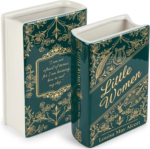 Little Women Book Vase Ceramic Gifts for Book Lovers Women - Flower Vases that Look Like Books, Bookish Christmas Decor for Bookshelf - Bookworm Bookish Gift Cute Librarian Present for Readers in Saudi Arabia