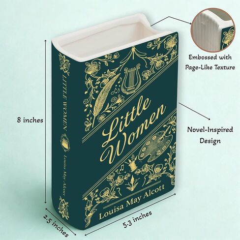 Little Women Book Vase Ceramic Gifts for Book Lovers Women - Flower Vases that Look Like Books, Bookish Christmas Decor for Bookshelf - Bookworm Bookish Gift Cute Librarian Present for Readers in Saudi Arabia