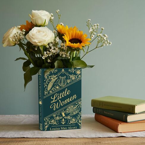 Little Women Book Vase Ceramic Gifts for Book Lovers Women - Flower Vases that Look Like Books, Bookish Christmas Decor for Bookshelf - Bookworm Bookish Gift Cute Librarian Present for Readers in Saudi Arabia