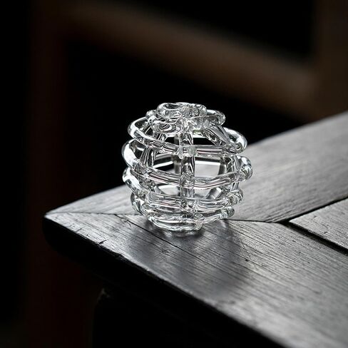 Glass Ball Floral Stems Holder with Artistic Twisted Design for Home Decors and Flower Arrangement 5X6Cm Glass Flower Holder Round Small Vases in Saudi Arabia
