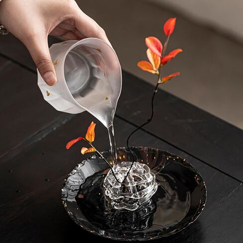 Glass Ball Floral Stems Holder with Artistic Twisted Design for Home Decors and Flower Arrangement 5X6Cm Glass Flower Holder Round Small Vases in Saudi Arabia