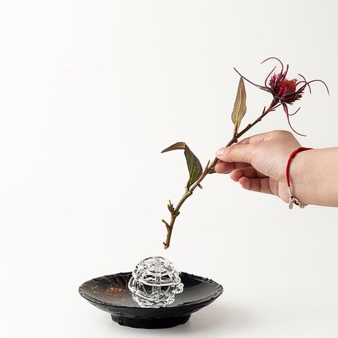 Glass Ball Floral Stems Holder with Artistic Twisted Design for Home Decors and Flower Arrangement 5X6Cm Glass Flower Holder Round Small Vases in Saudi Arabia