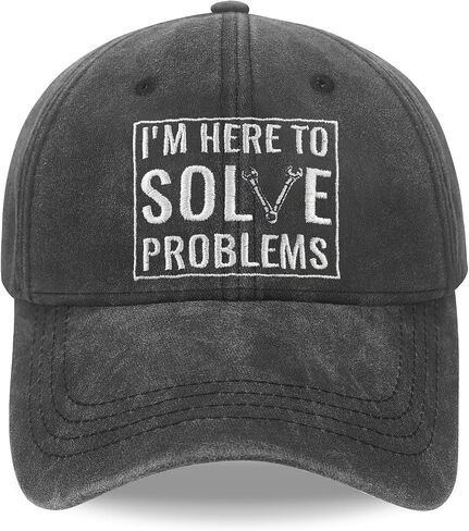 Funny Dad Hat for Men, Vintage Washed Baseball Cap with Embroidered Saying, Adjustable Cotton for Dad Husband Grandpa, Grey 22-24 in in Saudi Arabia