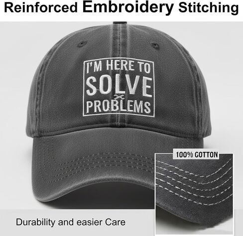 Funny Dad Hat for Men, Vintage Washed Baseball Cap with Embroidered Saying, Adjustable Cotton for Dad Husband Grandpa, Grey 22-24 in in Saudi Arabia