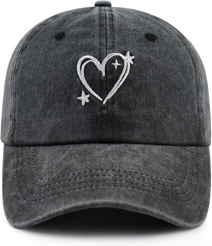 Heart Hat for Men Women, Funny Adjustable Cotton Embroidered Love Heart Shaped Baseball Cap in Kuwait