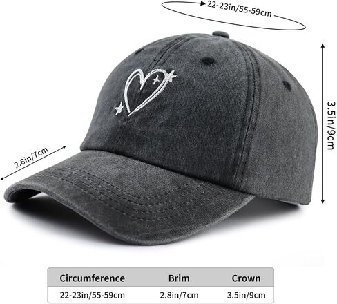 Heart Hat for Men Women, Funny Adjustable Cotton Embroidered Love Heart Shaped Baseball Cap in Kuwait