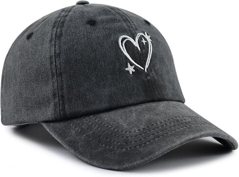Heart Hat for Men Women, Funny Adjustable Cotton Embroidered Love Heart Shaped Baseball Cap in Saudi Arabia