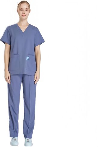 Women's Scrub Set,Breathable Scrubs for Women Set,Classic 4-Way Stretch V-Neck Stitch Tape Top and Pants for Nurses in Saudi Arabia