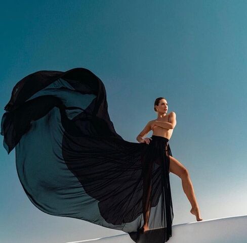 Infinity Flying Skirt | Black Folwy Dresses for Photoshoot | Photoshoot Dresses | Flowy Skirt | Engagement Dress | Santorini Flying Skirts in Kuwait