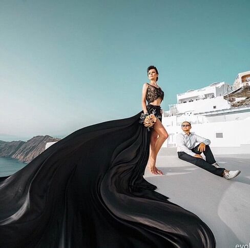 Infinity Flying Skirt | Black Folwy Dresses for Photoshoot | Photoshoot Dresses | Flowy Skirt | Engagement Dress | Santorini Flying Skirts in Kuwait