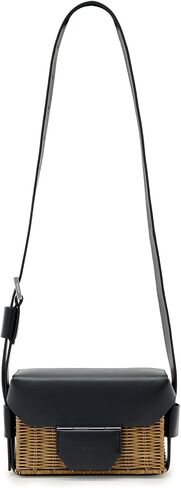AllSaints Women's Monique Wicker Xbody Biscuit/Black One Size | Premium in Kuwait